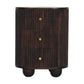 Solid Wood Curved Fluted 3-Drawer Drum Chest