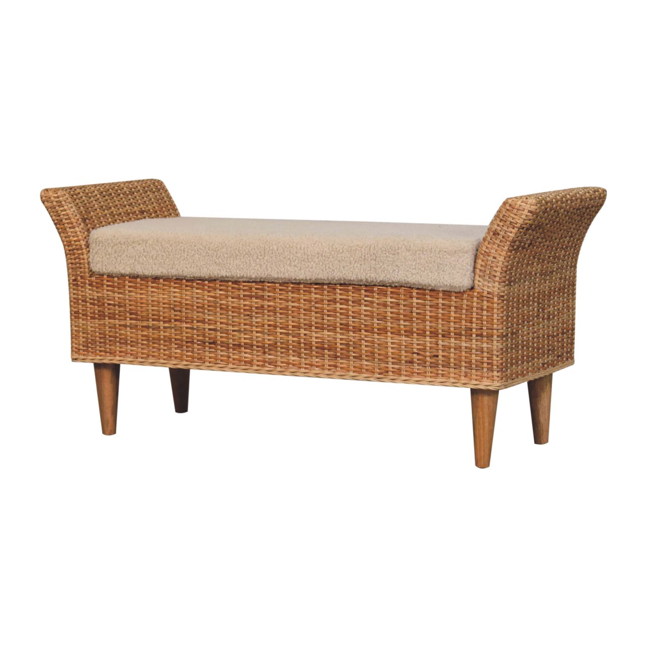Solid Wood Riviera Woven Bench