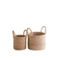 S/2 Natural Tabletop Mini Basket with Handle