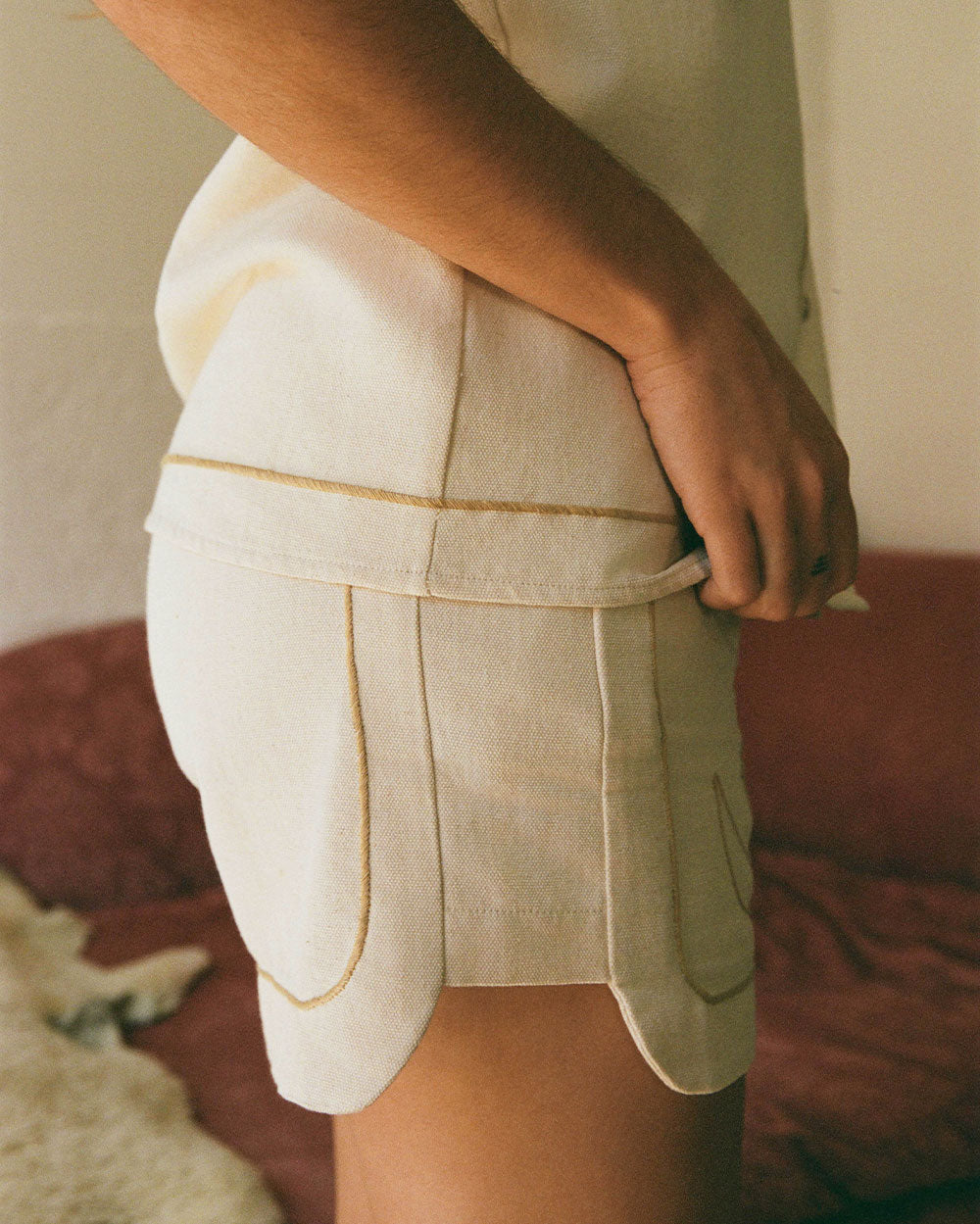 Dos Patos | Hand-Embroidered Cotton Duck Shorts