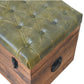 Solid Wood Roasted Almond Storage Trunk Bench