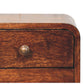 Solid Wood Mini Curved California Walnut Wall-Mounted Bedside Table
