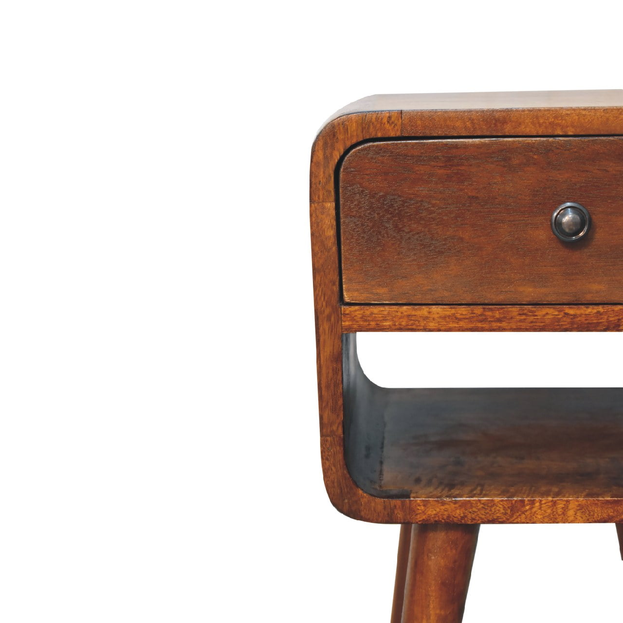 Solid Wood Mini Chestnut Curve Lower Bedside Table