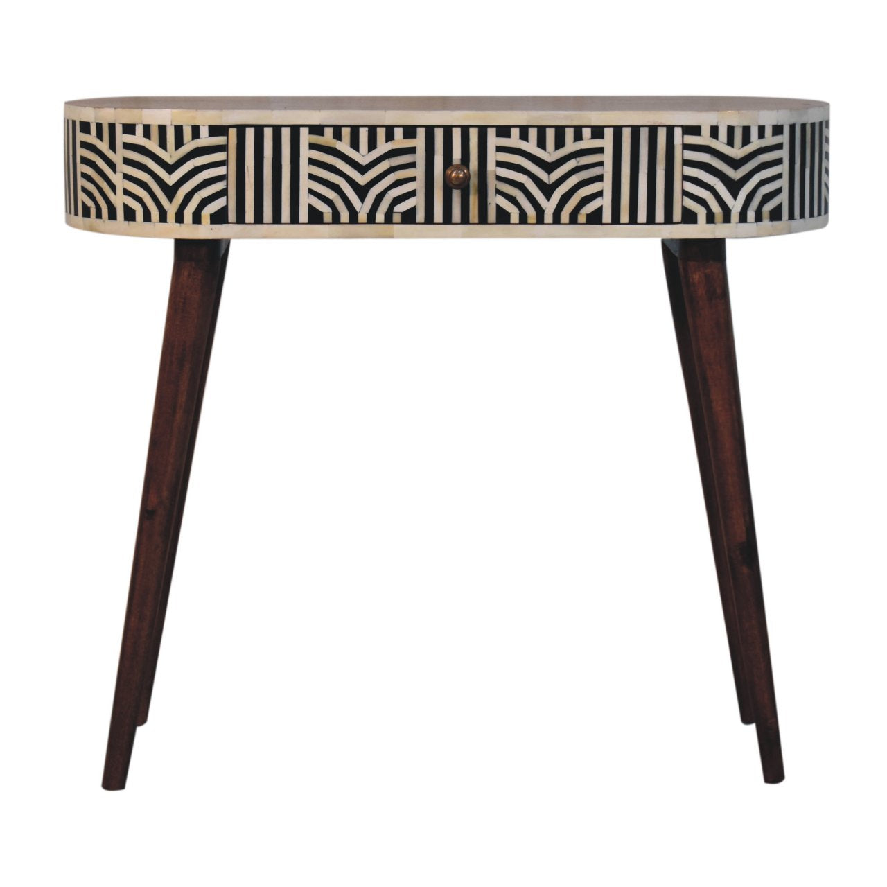 Solid Wood Honey Caramel Edessa Bone Inlay Console Table