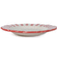 Ceramic stripe Salad Plate, Red- 8.25x 8.25 x 1.25 Inches ( Set of 2 )