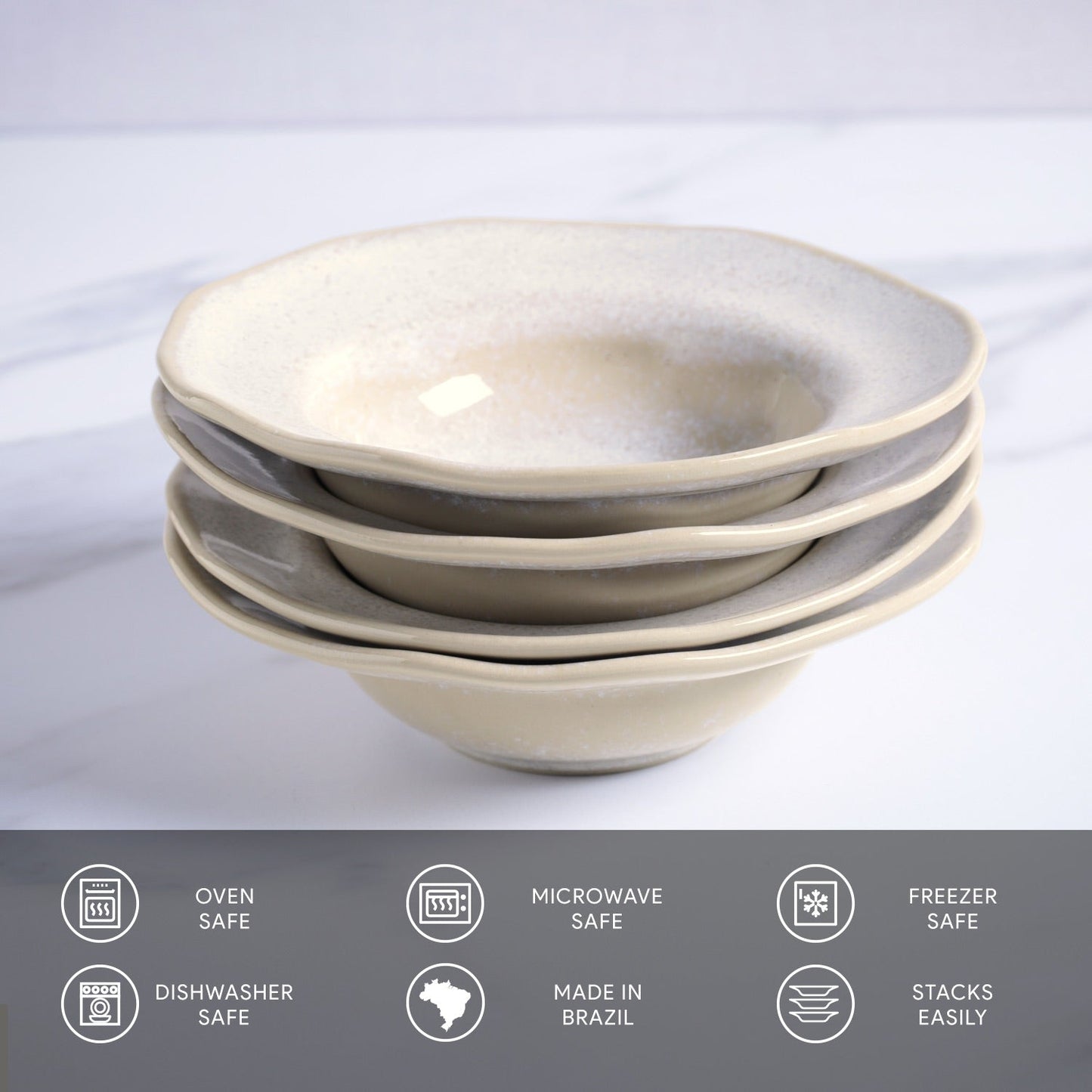 Dessert/Deep Rim Plate Set of 4