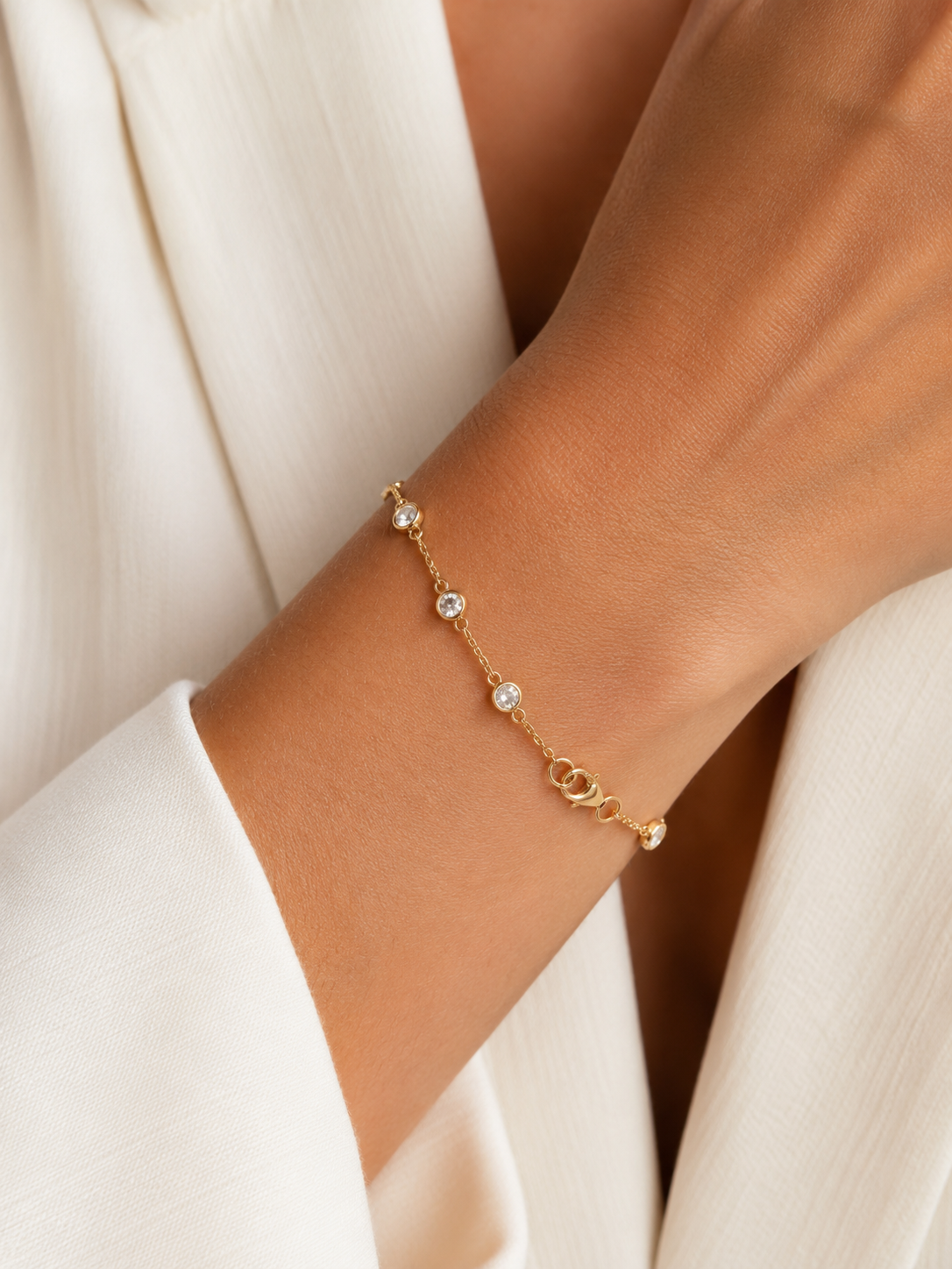 April Birthstone Bracelet — Crystal