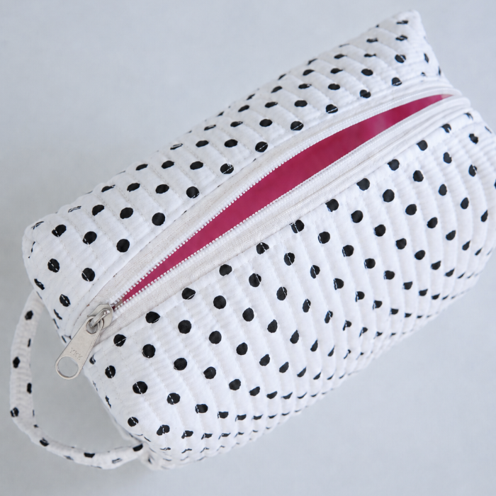 Polkadot Black Make-up Pouch - Large