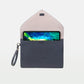 Envelope Clutch in Vegetable tanned calfskin and Suede Leather