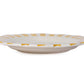 Ceramic Stripe Dinner Plate, Yellow - 10 x 10 x 1.25 Inches ( Set of 2 )