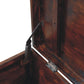 Solid Wood Walnut Storage Trunk Bench with Tan Leather