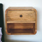Solid Wood Mini Oak-ish Floating Open Bedside Table