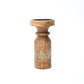 Pillar Candle Holder Set of 2 | Natural Finish | Mango Wood