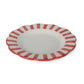 Ceramic stripe Salad Plate, Red- 8.25x 8.25 x 1.25 Inches ( Set of 2 )