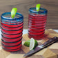 Set of 6 Glasses with an Aqua Spiral Design
