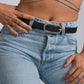 Vegan Cork Leather Women's Belt (Black)