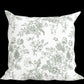 Green Floral Toile Pillow in Rosecrest