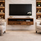 Solid Wood Amber Open Media Unit