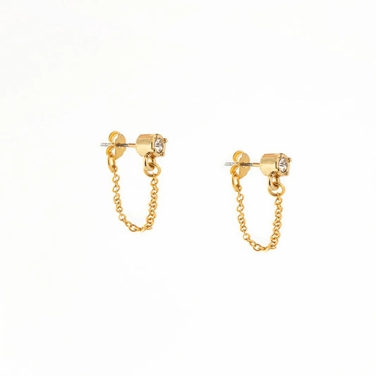 Chain Loop Gem Earrings