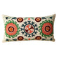 Suzani Embroidered Multicolor Lumbar Throw Pillow - 26" X 14"