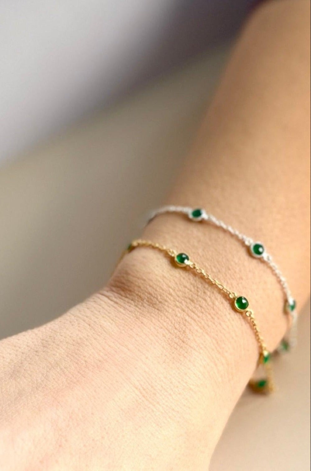 May Birthstone Bracelet — Emerald