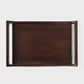 Acacia Wood Serving Tray Set of 2 in Urban Walnut Finish