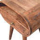 Solid Wood Honey Caramel Circular Bedside Table