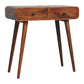 Solid Wood Curved Two Drawer Console Table