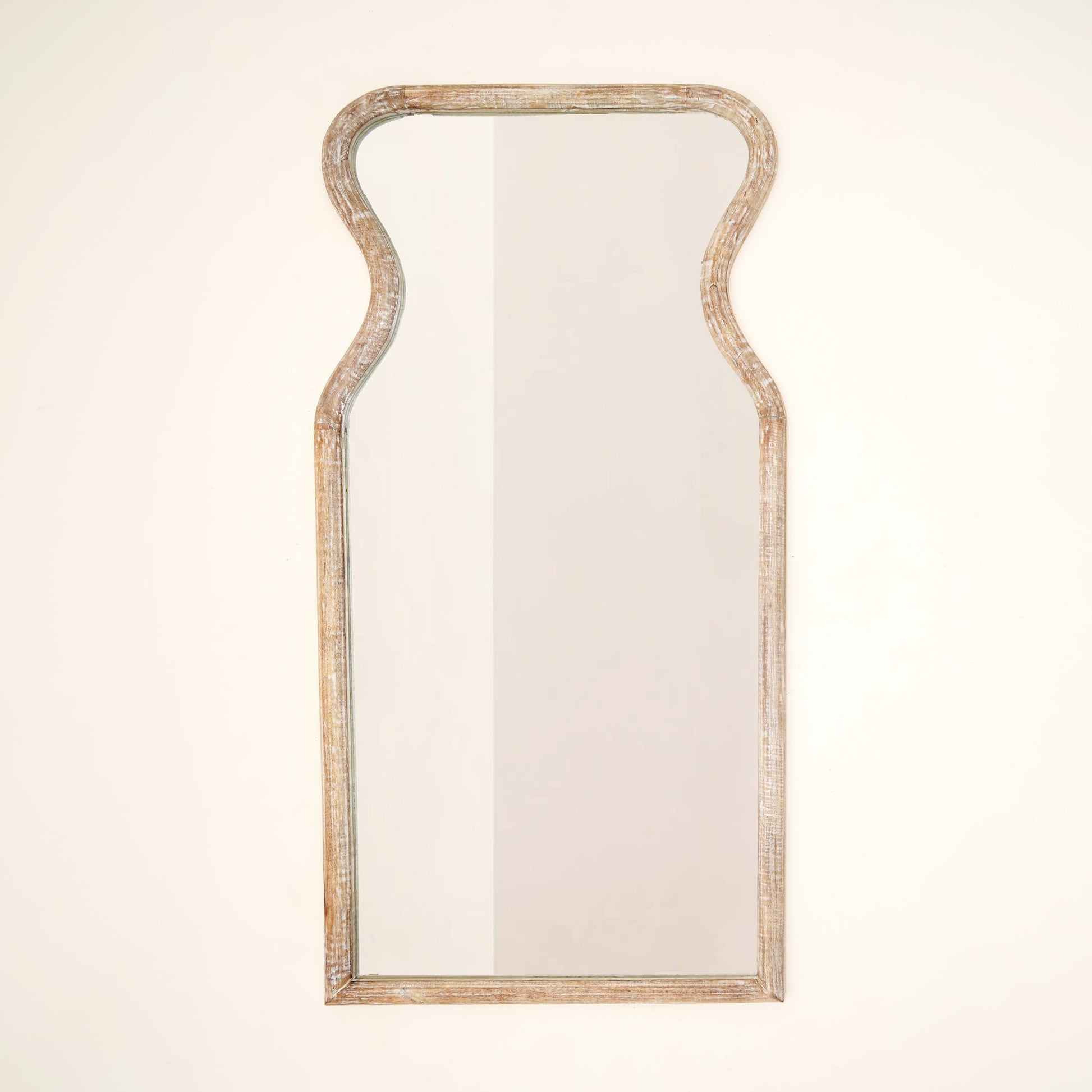 Decorative Full-Length Wall Mirror with Mango Wood Frame, 32X70"