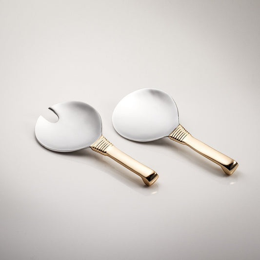 Djembe Salad Server Short Gold - In Stock