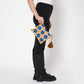 Octagon Embroidered Travel Pouch - Blue Ivory