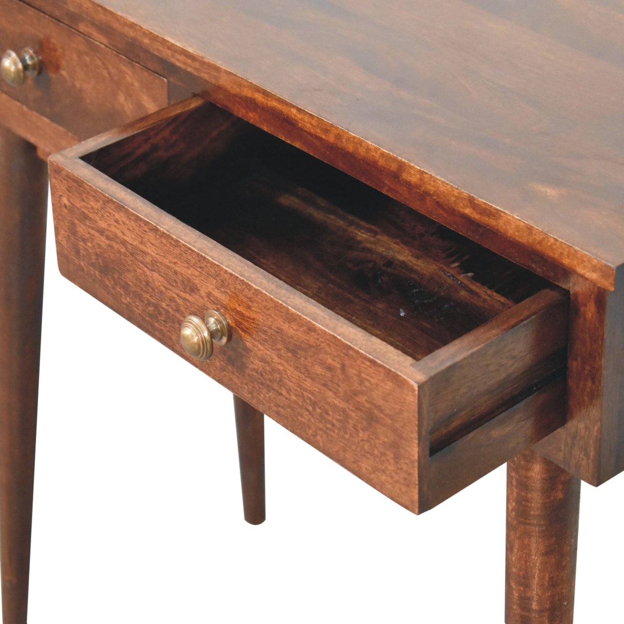 Solid Wood California Walnut Hallway 2-Drawer Console Table