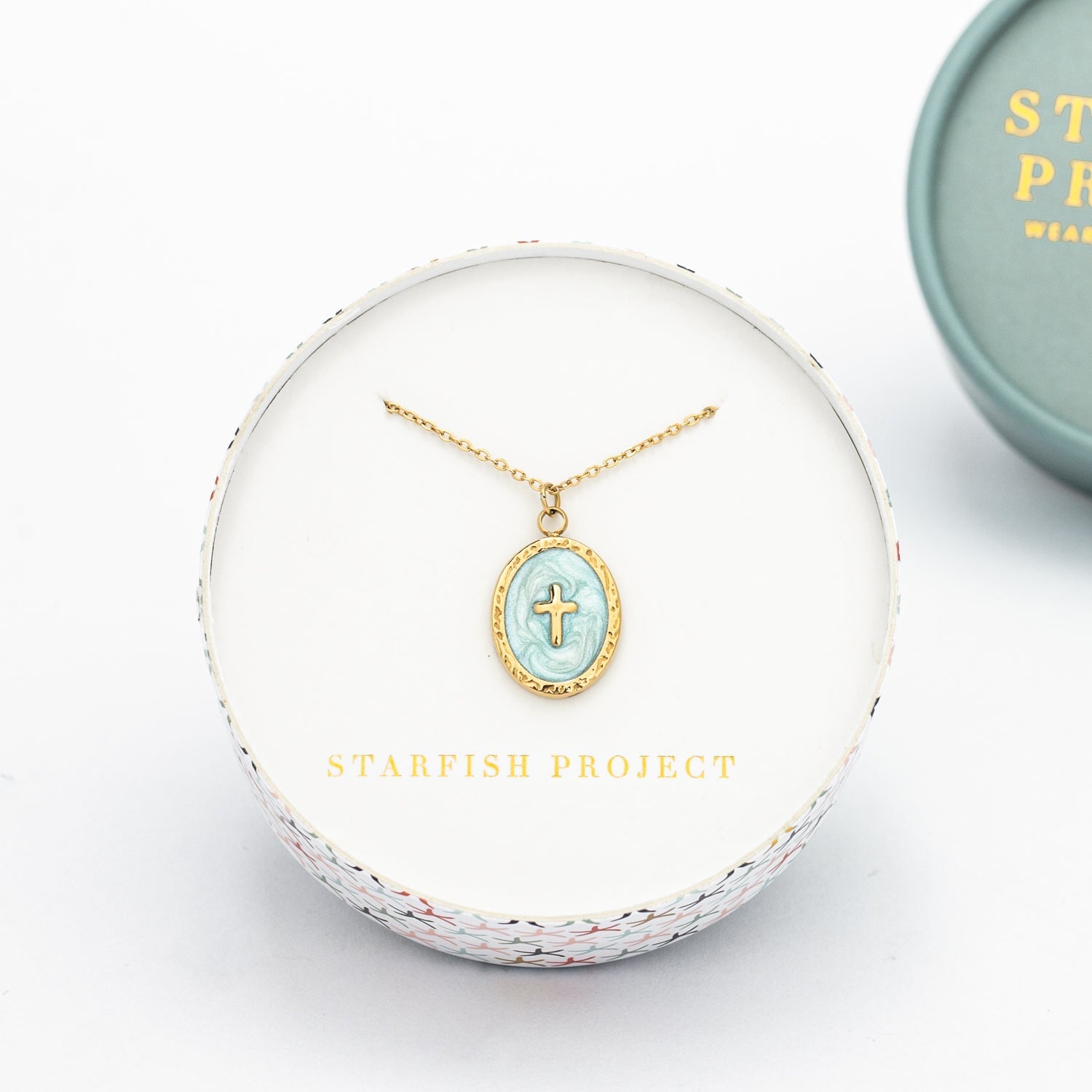 Shine Bright Cross Pendant in Mint