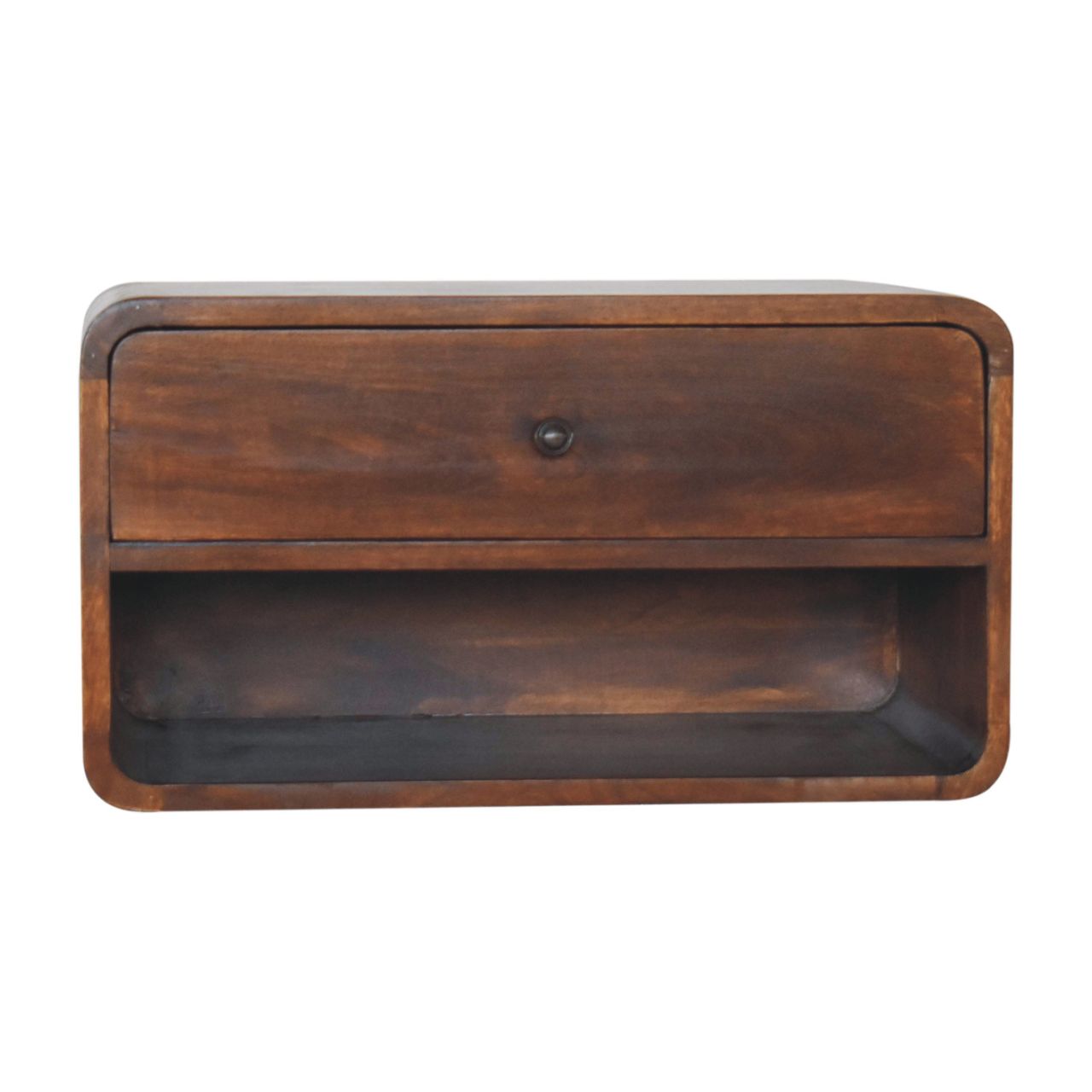 Solid Wood Large Curve Floating Bedside Table