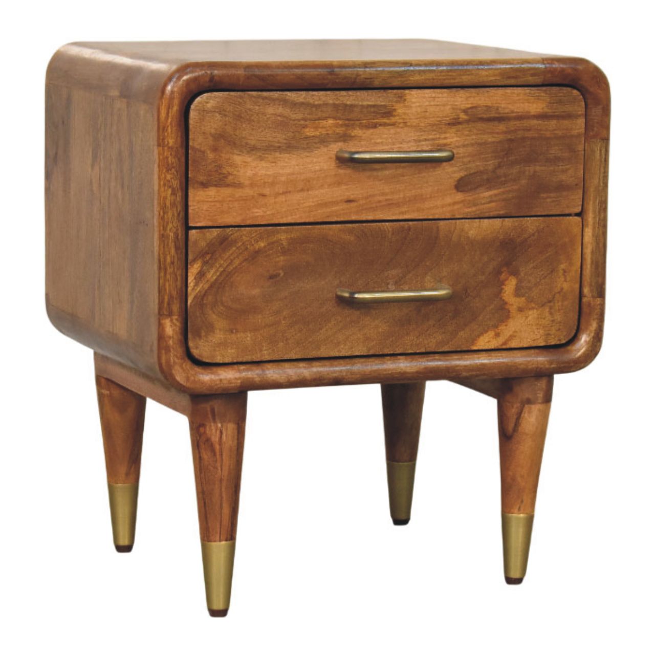 Solid Wood Amber Oak Bedside Table