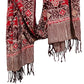 Handmade Batik Scarf, Soft Cotton, Sunlit Garden, Red Burgundy