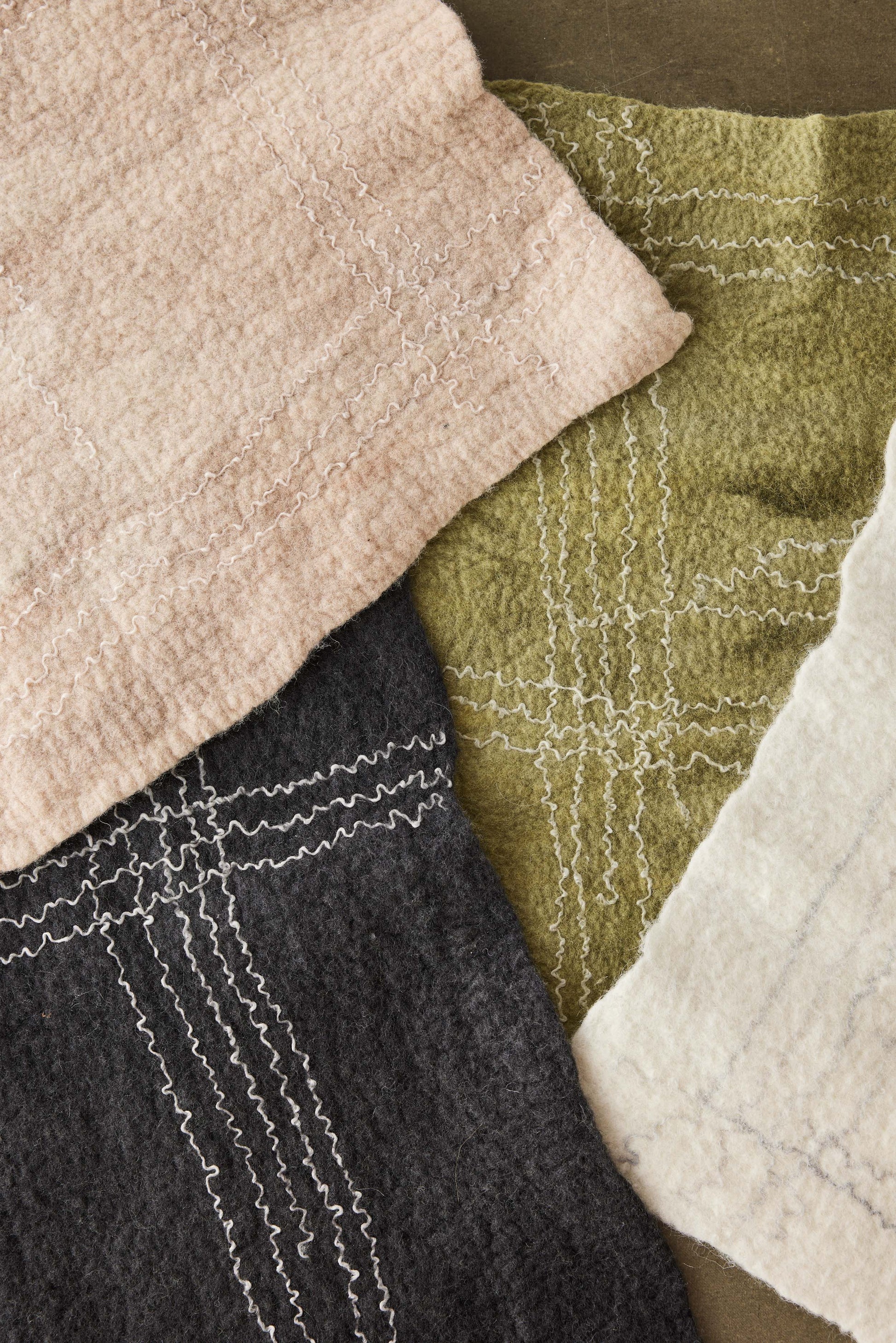 Dusty Rose Linear Merino Wool Felt Placemat