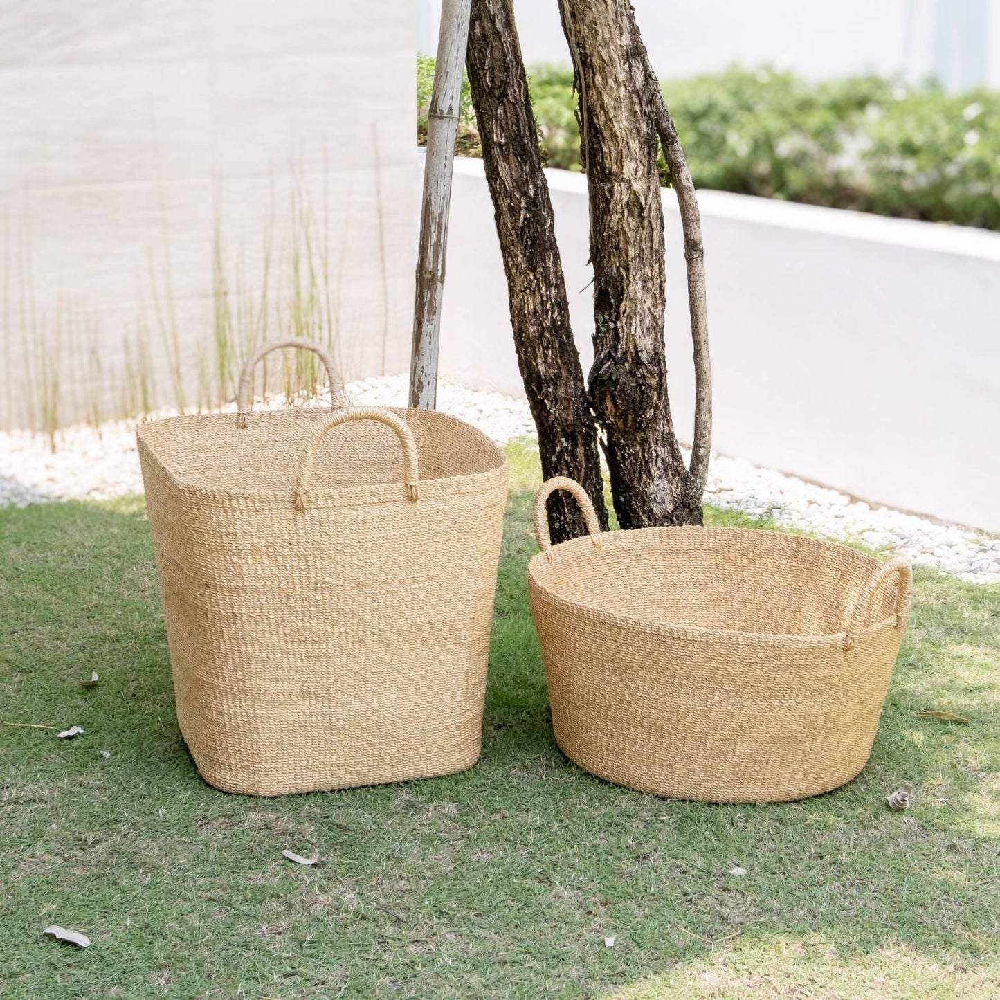 Large Round Woven Basket - Modern Baskets | LIKHÂ