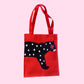 Polka Cat Knit Tote Bag
