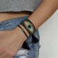 Evil Eye Tassel Bracelet Set Gray