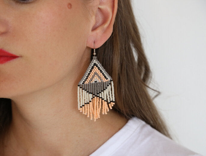 Peach Embera Earrings