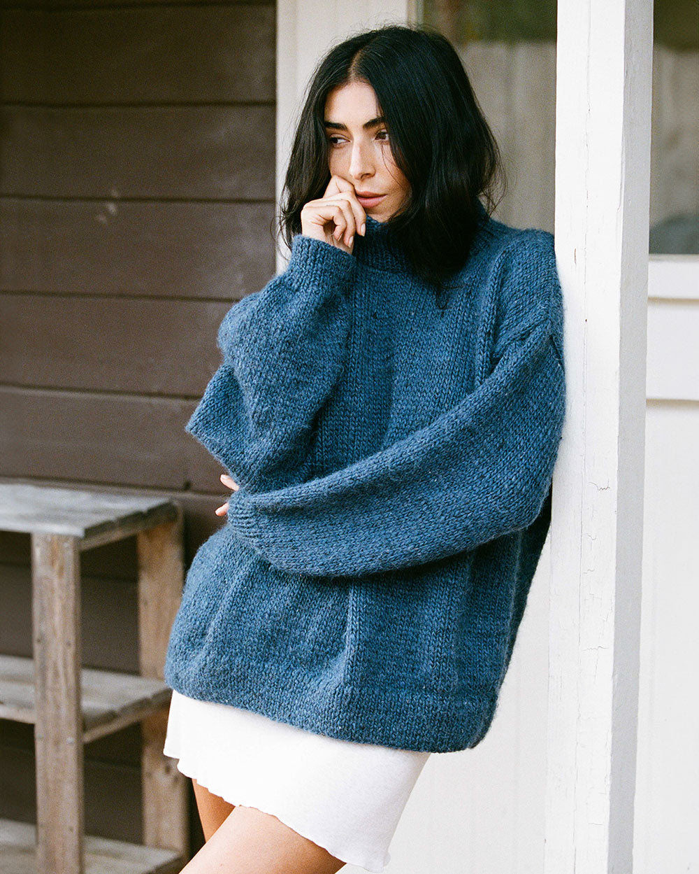 [WS] Azure Dolphin Knit Sweater