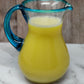 Hand Blown Glass Pitcher – Aqua Rim and Handle