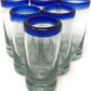 Cobalt Blue Rim Tequila Shot Glasses - Set of 6