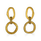 Gold Sculpted Circle Drop Earrings