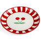 S/2 Ceramic Cherry Dessert Plate - Red