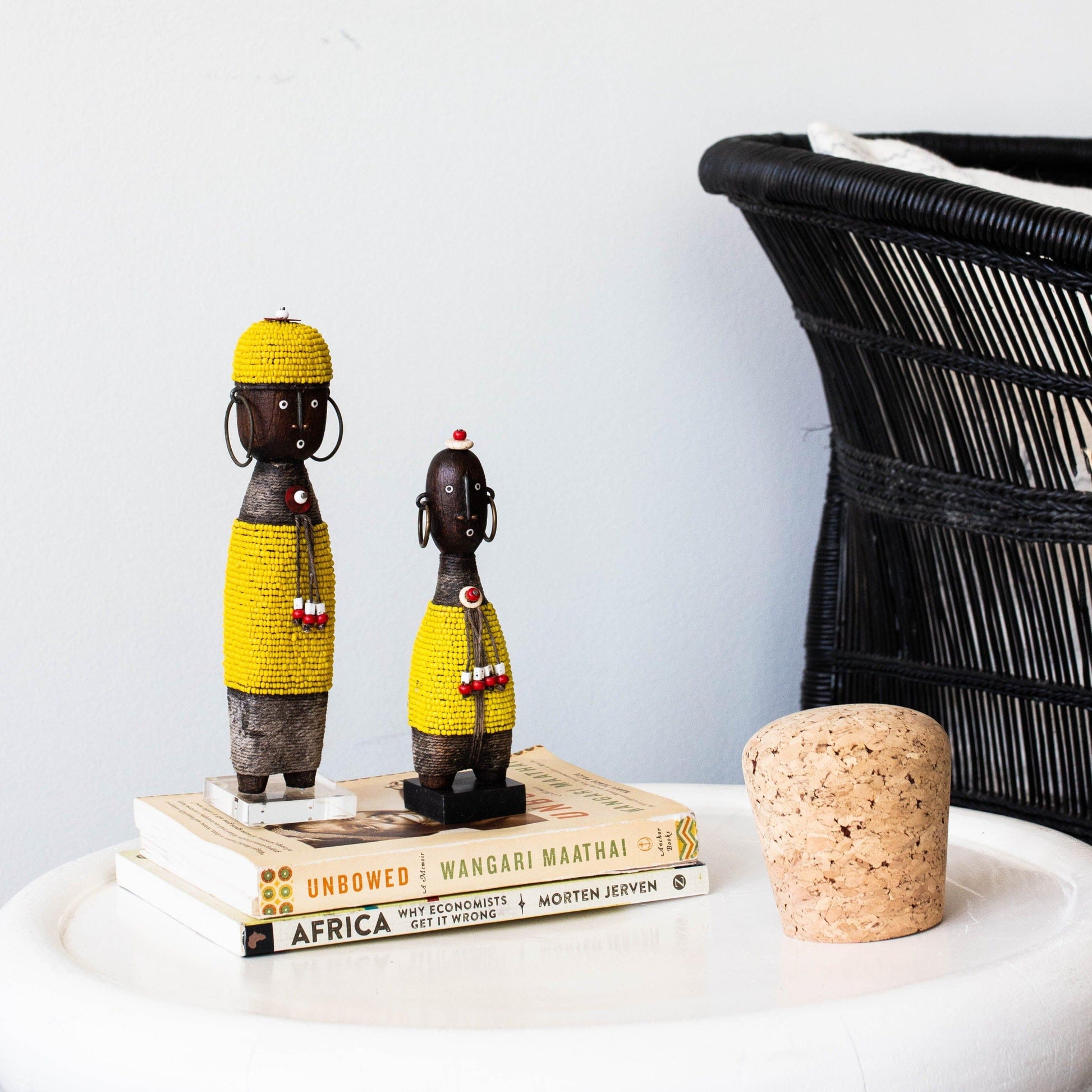Yellow Beaded African Namji Doll
