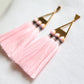 Trío Tassel Earring - Rose Quartz