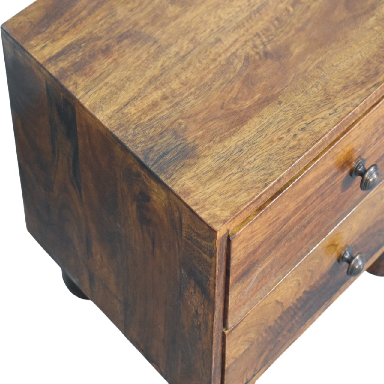 Solid Wood Tula Chestnut Nightstand, 2-Drawers, Brown