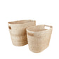 S/2 Natural Oval Abaca Baskets